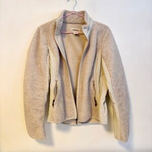 Ruff Hewn Full Zip Sherpa Teddy Bear Insulated Jacket Tan Beige Womens Size XL